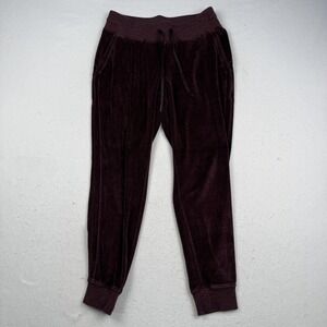 Lululemon Pants Womens 8 Purple Velour Jogger Sweatpants Elastic Warm Down